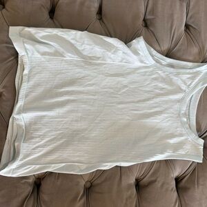 Athleta White Asymmetrical Sleeveless Tank Top